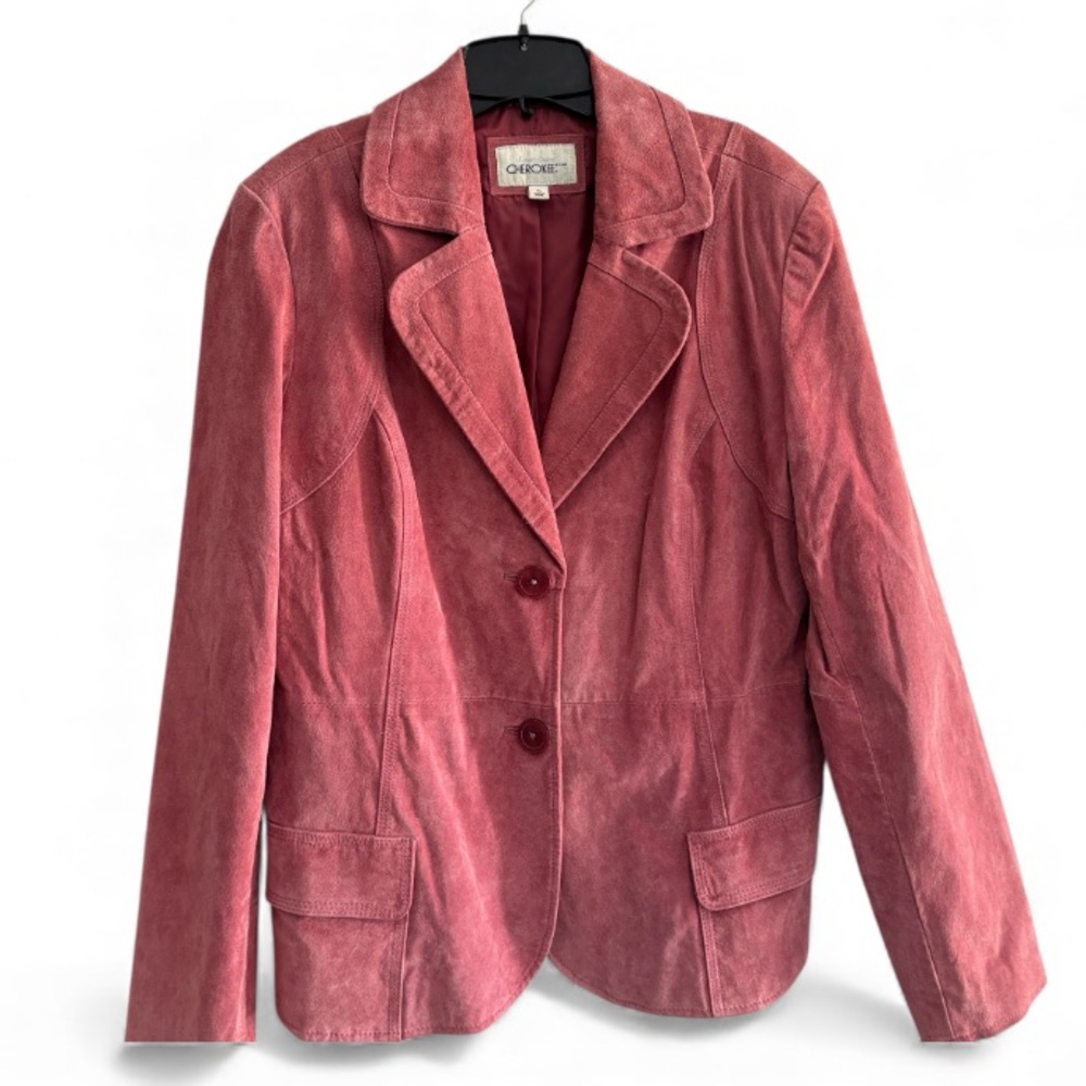 Cherokee Women's Suede Pink Blazer Jacket Size XL